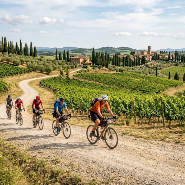 Les cyclistes français découvrent les routes du Chianti